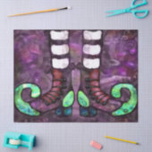Whimsical Halloween Witch Boots Purple Decoupage 薄葉紙 (クラフト)