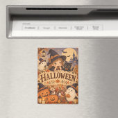 Whimsical Halloween Witch & Friends Magnet マグネット (インサイチュ (食洗機))