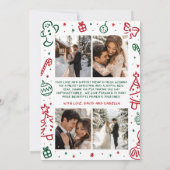 Whimsical Hand Drawn Arch Photo Married and Merry シーズンカード (裏面)