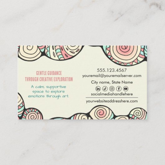 Whimsical Hand-Drawn Art Therapist  名刺 (裏面)