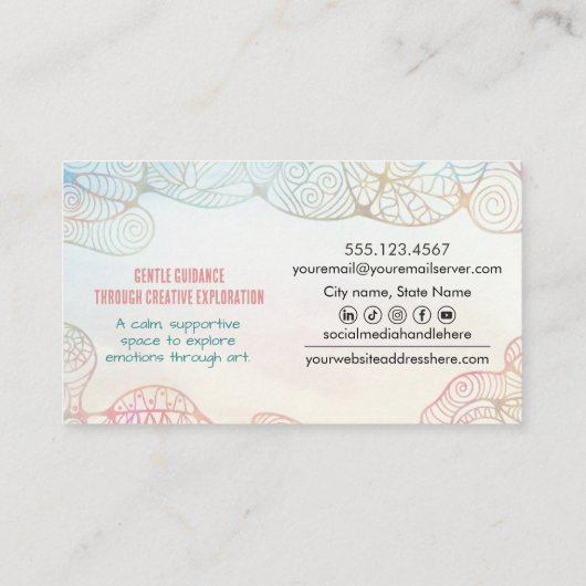 Whimsical Hand-Drawn Art Therapist  名刺 (裏面)