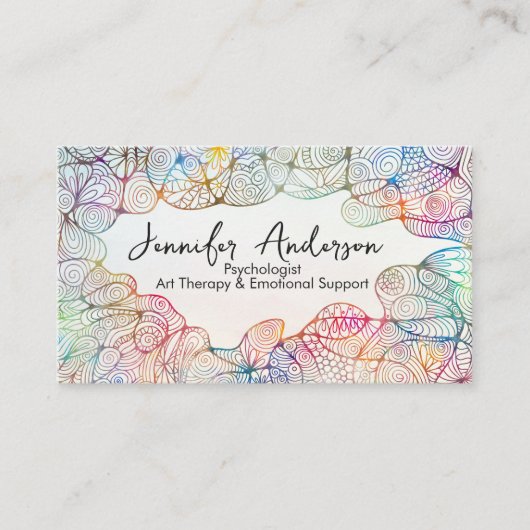 Whimsical Hand-Drawn Art Therapist  名刺 (正面)