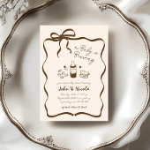 Whimsical Hand Drawn Baby is Brewing Baby Shower 招待状