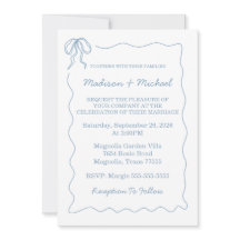 Whimsical Hand Drawn Blue Illustrated Wedding