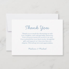 Whimsical Hand Drawn Blue Wedding サンキューカード