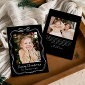 Whimsical Hand-Drawn Bow Frame Black 2 Photo シーズンカード