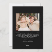 Whimsical Hand-Drawn Bow Frame Black 2 Photo シーズンカード (裏面)