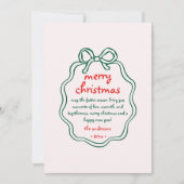 Whimsical Hand Drawn Bow Frame Christmas Photo シーズンカード (正面)