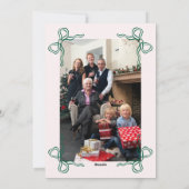 Whimsical Hand Drawn Bow Frame Christmas Photo シーズンカード (裏面)