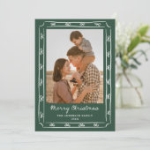 Whimsical Hand-Drawn Bow Frame Green 2 Photo シーズンカード (スタンド正面)