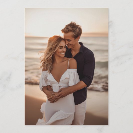 Whimsical Hand Drawn Bow Frame Save the Date 招待状 (裏面)