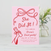 Whimsical Hand Drawn Bow Photo Graduation Party  I 招待状 (スタンド正面)