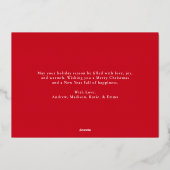 Whimsical Hand-Drawn Bows Merry Christmas Photo 箔シーズンカード (裏面)