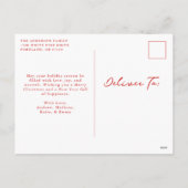 Whimsical Hand-Drawn Bows Pink 2 Photo Christmas シーズンポストカード (裏面)