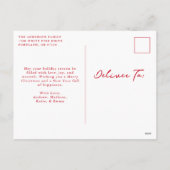 Whimsical Hand-Drawn Bows Red 2 Photo Christmas シーズンポストカード (裏面)