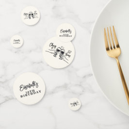 Whimsical Hand Drawn Cheers to 50 Years Birthday  コンフェッティ