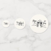 Whimsical Hand Drawn Cheers to 50 Years Birthday  コンフェッティ (正面)