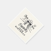 Whimsical Hand Drawn Cheers to 50 Years Birthday  スタンダードカクテルナプキン (角)