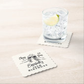 Whimsical Hand Drawn Cheers to 50 Years Birthday  ペーパーコースター (インサイチュ)