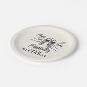 Whimsical Hand Drawn Cheers to 50 Years Birthday  ペーパープレート (アングル)