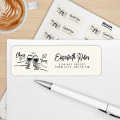 Whimsical Hand Drawn Cheers to 50 Years Birthday  ラベル