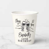 Whimsical Hand Drawn Cheers to 50 Years Birthday  紙コップ (裏面)