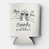 Whimsical Hand Drawn Cheers to 50 Years Birthday  缶クーラー (正面)