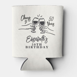 Whimsical Hand Drawn Cheers to 50 Years Birthday  缶クーラー