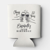 Whimsical Hand Drawn Cheers to 50 Years Birthday  缶クーラー (裏面)