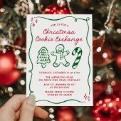 Whimsical Hand-Drawn Christmas Cookie Exchange 招待状