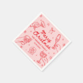 Whimsical Hand Drawn Christmas Party  スタンダードカクテルナプキン (角)