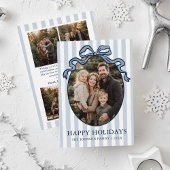 Whimsical Hand Drawn Coquette Bow Family Photo シーズンカード