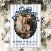 Whimsical Hand Drawn Coquette Bow Family Photo シーズンカード