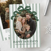 Whimsical Hand Drawn Coquette Bow Family Photo シーズンカード