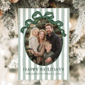 Whimsical Hand Drawn Coquette Bow Family Photo シーズンカード