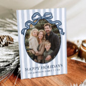 Whimsical Hand Drawn Coquette Bow Family Photo シーズンカード