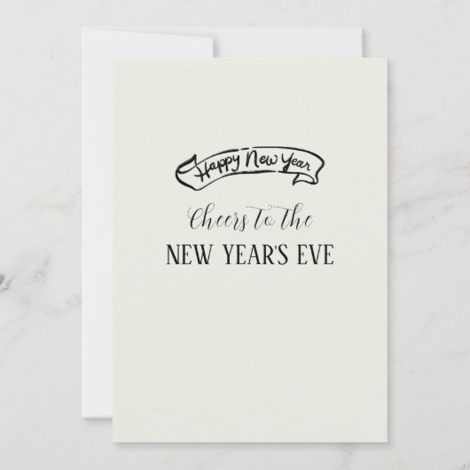 Whimsical Hand Drawn Coquette New Years Eve Party 招待状 (裏面)