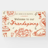 Whimsical hand drawn cute friendsgiving banner 横断幕 (横)