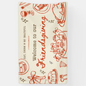 Whimsical hand drawn cute friendsgiving banner 横断幕 (縦)