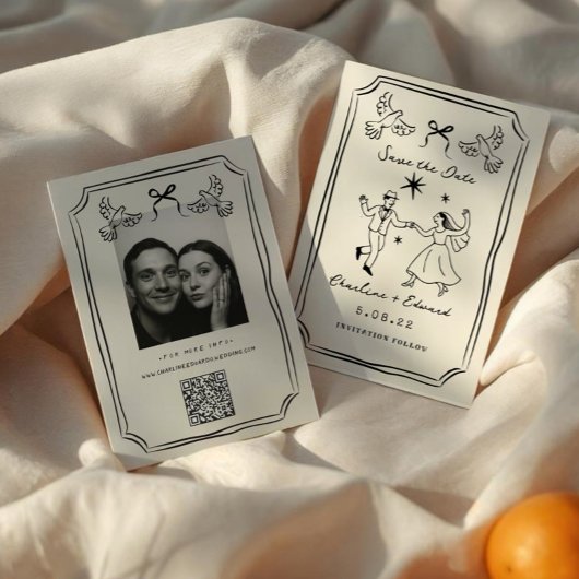 Whimsical Hand Drawn Doodle セーブザデート