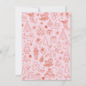 Whimsical hand drawn doodle Christmas Party 招待状 (裏面)