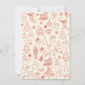 Whimsical hand drawn doodle Christmas Party 招待状 (裏面)