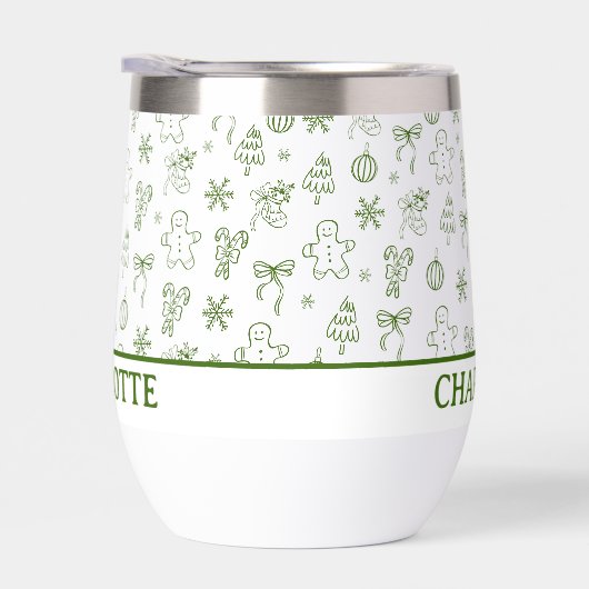 Whimsical Hand Drawn Doodle Green (右面)