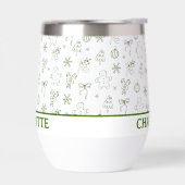 Whimsical Hand Drawn Doodle Green (左面)