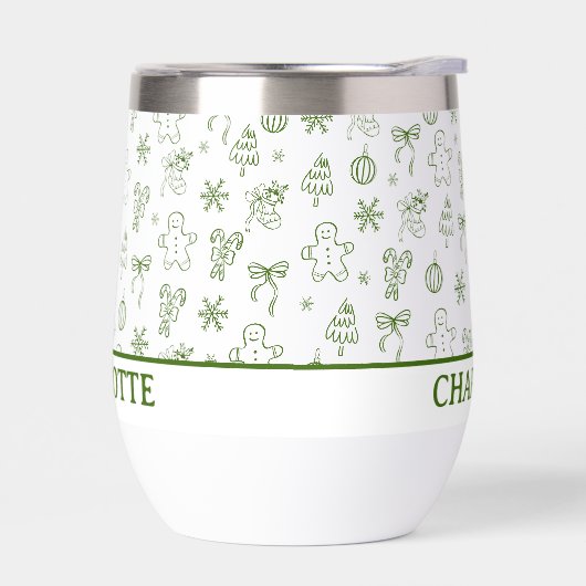 Whimsical Hand Drawn Doodle Green (左面)