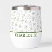 Whimsical Hand Drawn Doodle Green (正面)