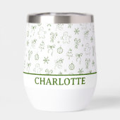 Whimsical Hand Drawn Doodle Green (背面)