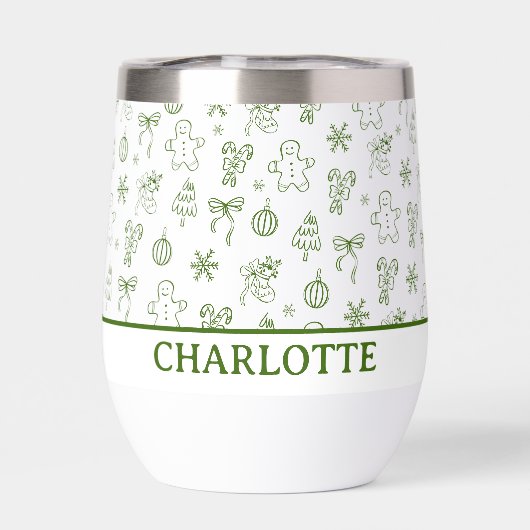 Whimsical Hand Drawn Doodle Green (背面)