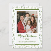  whimsical hand-drawn doodle green シーズンカード (正面)