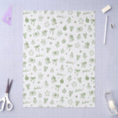 Whimsical Hand Drawn Doodle Green 薄葉紙 (クラフト)